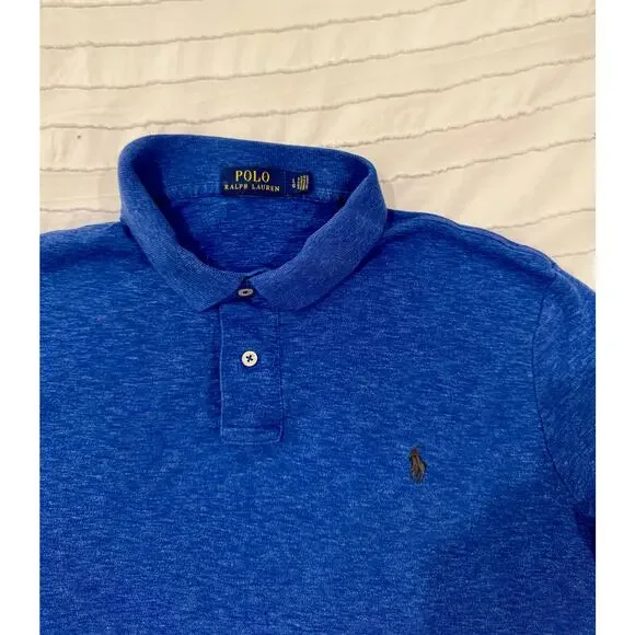 Polo Ralph Lauren Polo Shirt Men’s Large Blue 100% Cotton Americana Preppy - Picture 4 of 16